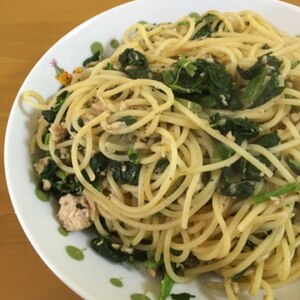 *ほうれんそうとツナの和風パスタ*